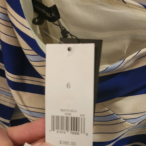 Banana Republic One Strap Striped Midi Dress NWT Size 6 - Picture 7 of 9
